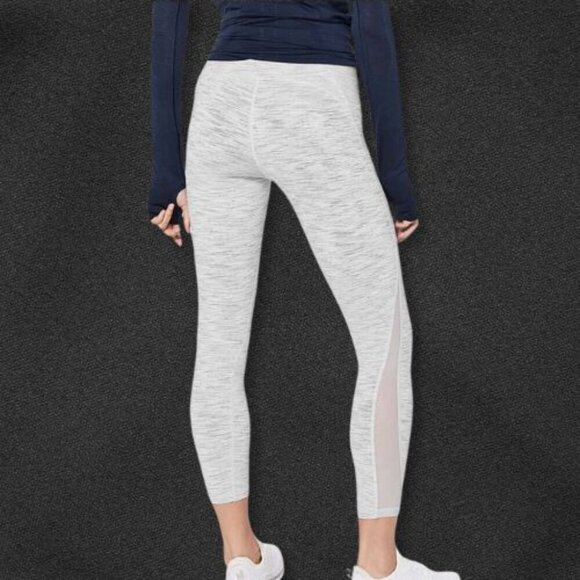 Lululemon Train Times High-Rise Leggings Mesh Ventilation Ice Grey Alpine White - Picture 2 of 6